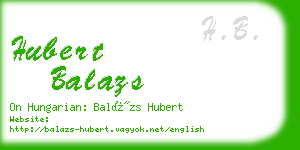 hubert balazs business card